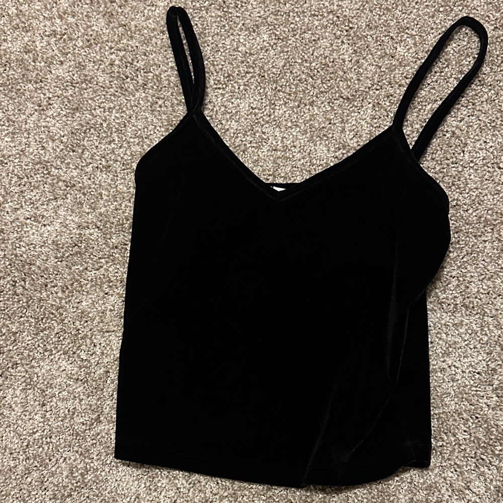 Full Tilt Black Velvet Camisole Top